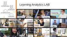 Composé de plusieurs images et graphiques sur le "Learning Analytics LAB"