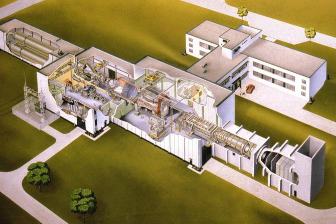 Cutaway drawing of the Trisonic Wind Tunnel building