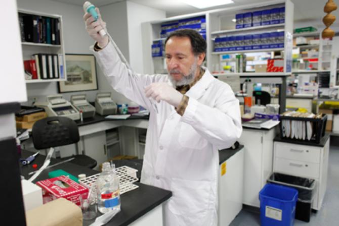 Un chercheur travaille dans le laboratoire