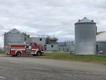 Firetruck, containers and grain elevators