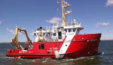 The Coast Guard ship the M. Perley at sea